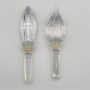 Towle Austria Lead Crystal Wine Stopper Toppers Ribbed/Twist - Lot of 2